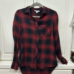 BeachLunchLounge Plaid Button Down Blouse